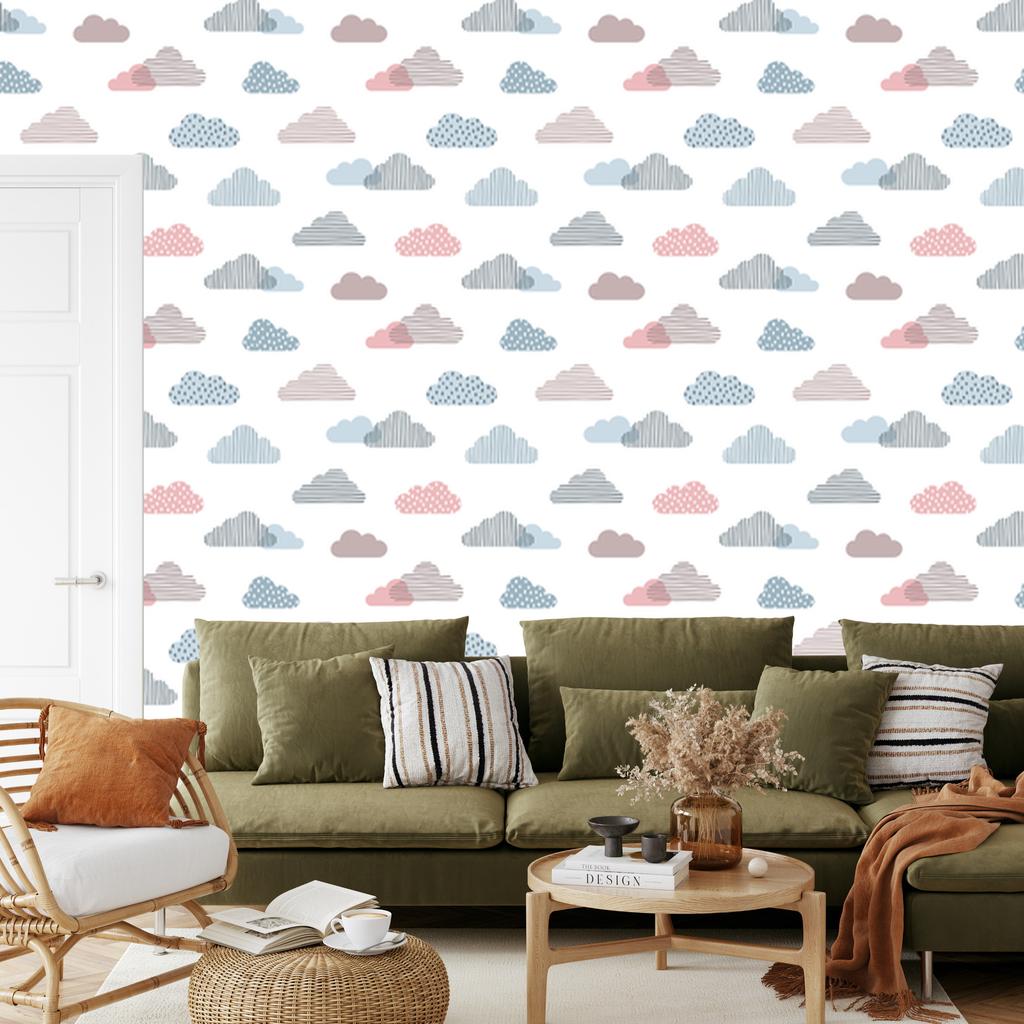 Striped Clouds Wallpaper for Living Room and Bedroom 50x1000
