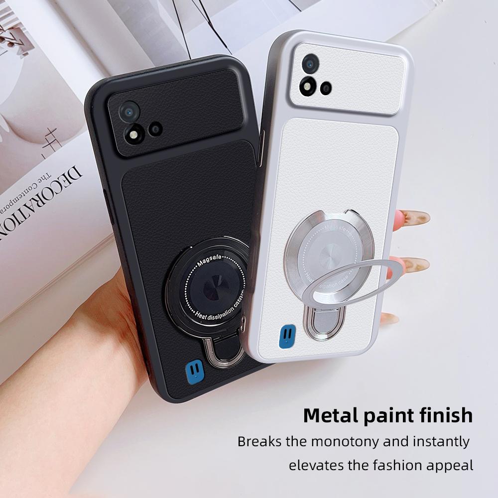 Чехол для Realme C20 Realme C11 (2021) Чехол для Realme Narzo 50i кожаный Чехол Магнитная подставка Держатель Magsafe Подставка Чехол