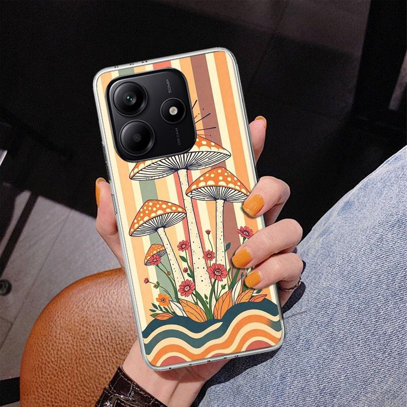 Boho Hippy Mushroom Sunrise Phone Case For Xiaomi Redmi Note 15 14 13 12S 12 11 Pro Plus 14S 11S 11E 10 10S 11T 5G Personalized