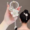 Braided Bow Hair Clips Pearl Butterfly Hairpin Ponytail Buckle Hair Pin Claw