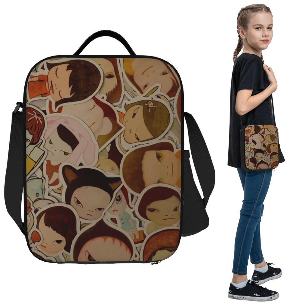Yoshitomo Nara Insulated Lunch Bag for Kids School Cooler Thermal Food Box Tote Portable Lunch Boxes Container