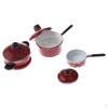 3 Pieces Metal Spotted Cookware Set Dolls House Miniature Home Kitchen DIY Decoration 1/12 Scale