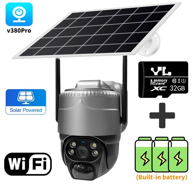 V380 Pro PIR Detection PTZ Беспроводная наружная камера видеонаблюдения Wifi 4G SIM Солнечная панель IP Автоматическое отслеживание CCTV