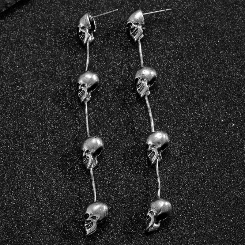 Серьги-подвески со скелетами Портативные с кисточками Готическая фестивальная бижутерия для женщин