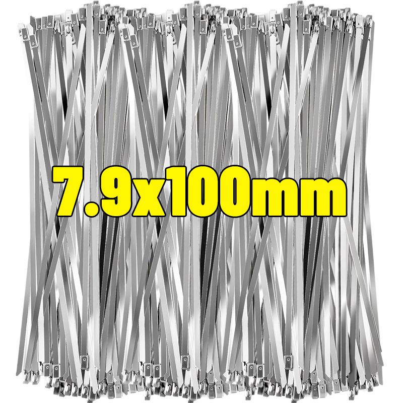 Stainless Steel Cable Ties Heavy Duty Self Locking Metal Zip Ties Fastening Rings Straps Binding Tie for Exhaust Machinery Fence