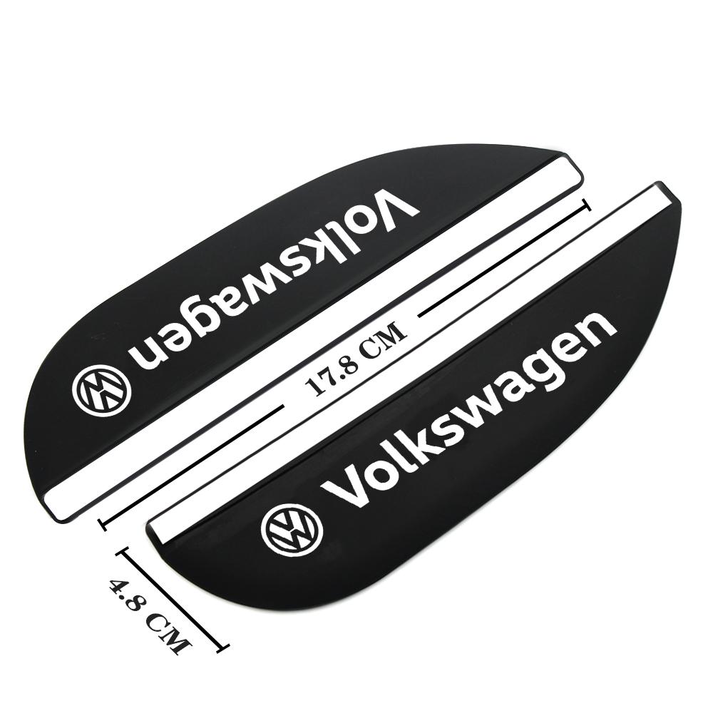 For VOLKSWAGEN VW 2pcs Car Rear View Mirror Sticker Silicone Rain Eyebrow for Volkswagen Passat Tiguan Golf Bora Jetta Scirocco