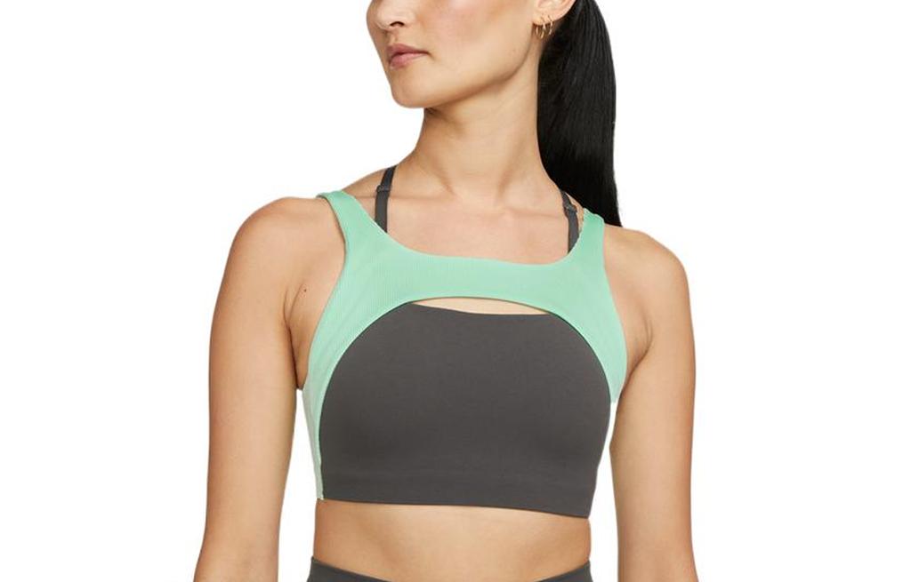 Nike Спортивное нижнее белье женское серо-зеленое умеренной поддержки DM0646-254