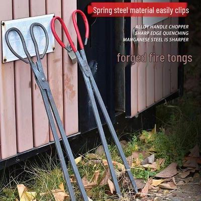 Ручные длинные стальные щипцы для огня: Толстый, старомодный дизайн для санитарии и уборки