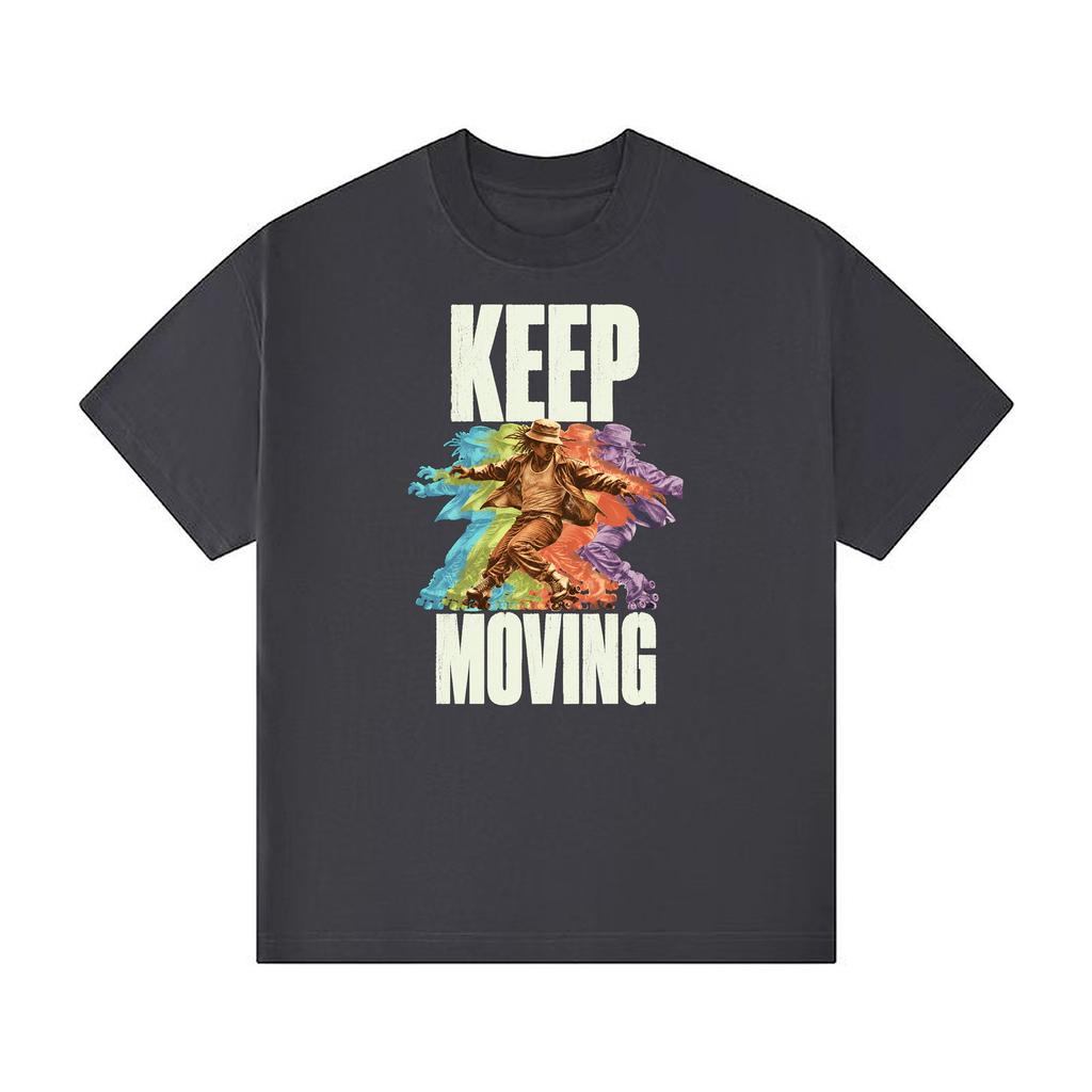 Motion Trail Roller Skater Retro Graphic Oversized Heavyweight TShirt