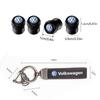 VEMZG1 Car Tire Wheel Valve Caps Cover Suede Car Key Chain Ring Keychain For VW R GTI Polo Golf Passat Tiguan Arteon Touareg ID.3 Jetta