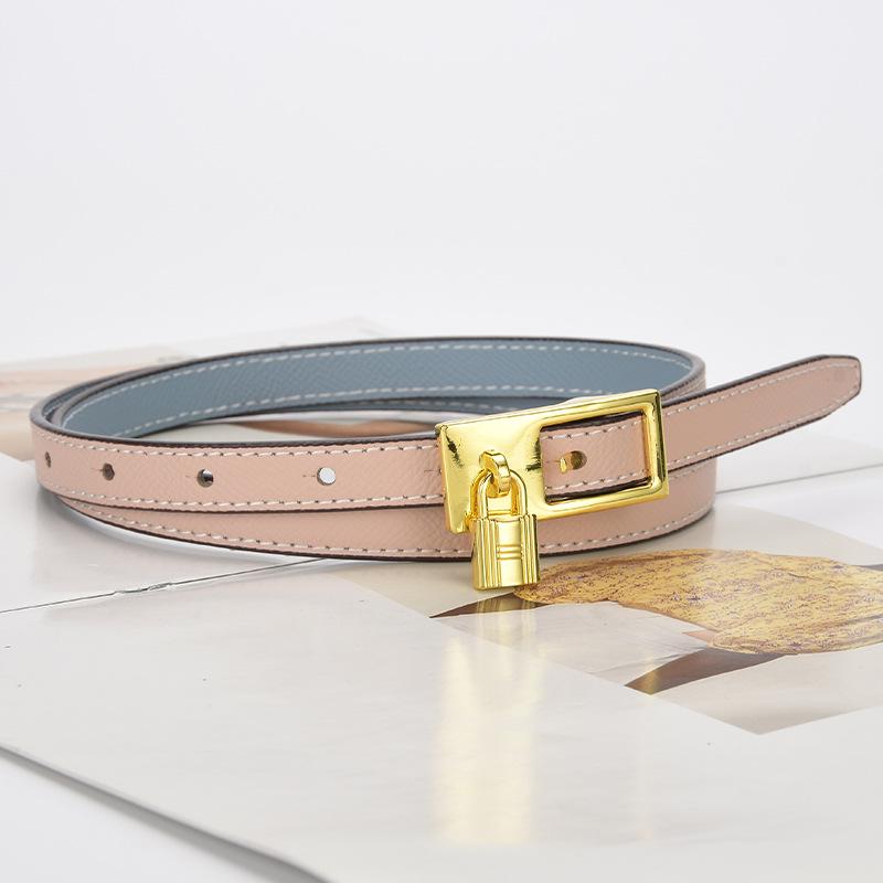 Женский модный кожаный ремень с пряжкой-фиксатором и регулируемыми карманами — тонкий универсальный дизайн