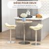 Round Bar Table High Kitchen Table Height Adjustable 69-91 cm 360 degrees Swivel Top Natural and Grey
