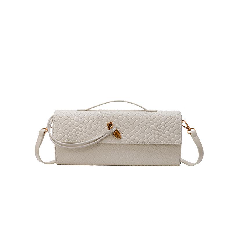 Women's Crossbody Woven Baguette Clutch - Fashionable Accordion Evening Shoulder Bag