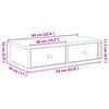 Wall Mounted Shelf with Drawers Black 60 x 28 x 15 cm Particleboard