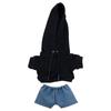 Niannyyhouse 10cm Plush Clothes, Hoodie, Jeans, Cotton Doll Clothes, Dress-Up (Black)