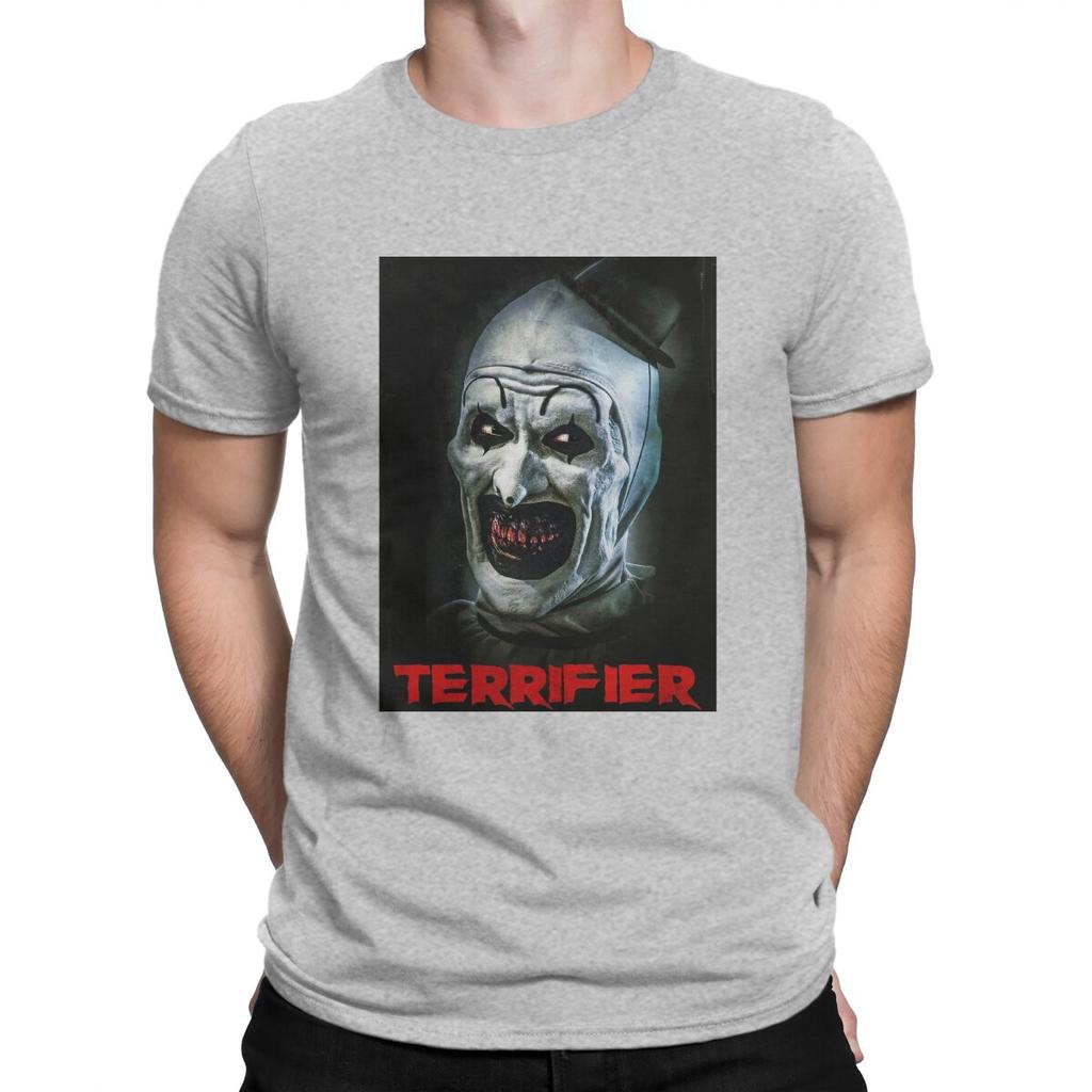 Новинка Футболка Terrifier Medium Horror для мужчин с круглым вырезом из чистого хлопка, страшные футболки с коротким рукавом, уникальная одежда
