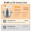 MAXCOOK 34cm 2-Tier 304 Stainless Steel Steamer Pot