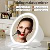 3 Color LED LED Makeup Mirror Round Mirror Portable Vanity Mirror  Office Use
