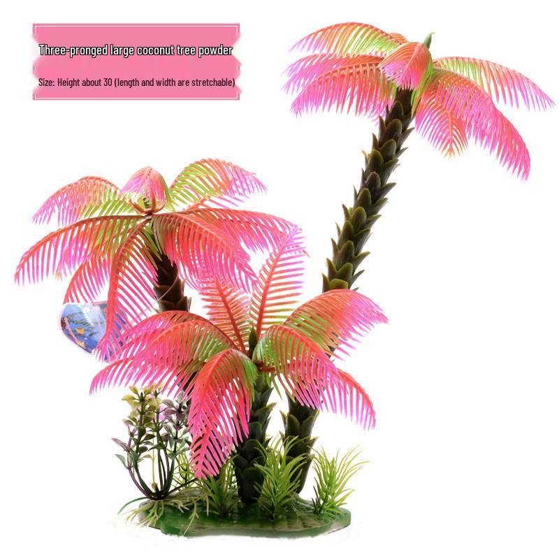 Large Beach Coconut Tree Aquarium Scenery Set