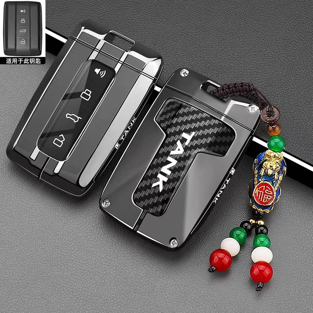 For GWM TANK 300 400 500 Hi4T 700 Hi4Z Car Key Fob Cover Case Zinc Alloy with Keychain Electric Vehicle Key Case Fob Accessories