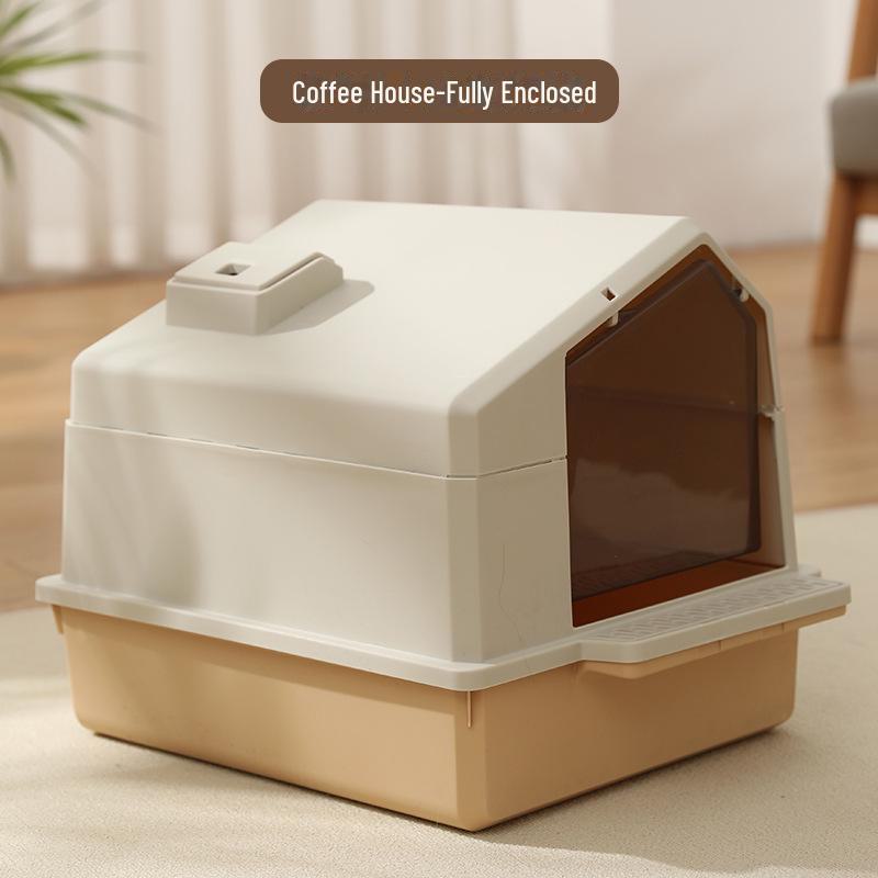 Большой закрытый туалет со съемной дверцей для кошек и собак