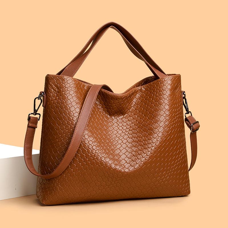 Износостойкая и прочная текстурированная наплечная сумка - Женская вместительная сумка-багет, модная повседневная дорожная сумка большой вместимости дизайнерская сумка