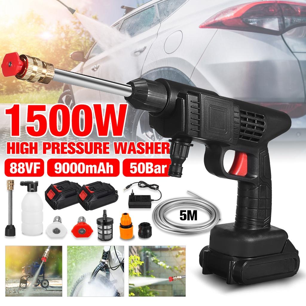 1500W Cordless High Pressure Car Washer Spray Water Gun Portable Car Wash Pressure Cleaner Cleaning Machine