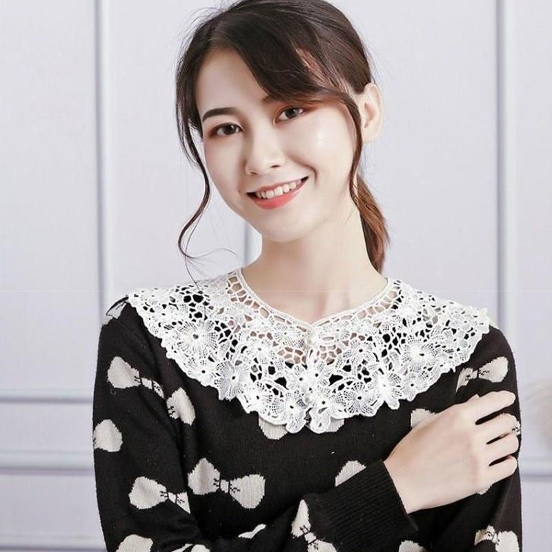 Female Cloud Shoulder Ming System False Collar Small Shawl\t Lace Shawl Peplum Openwork Collar Girl'S Accessory Hanfu