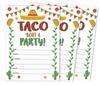Inkdotpot Набор из 30 приглашений на вечеринку Taco Bout, приглашения на вечеринку в стиле фиеста, приглашения для заполнения с конвертами
