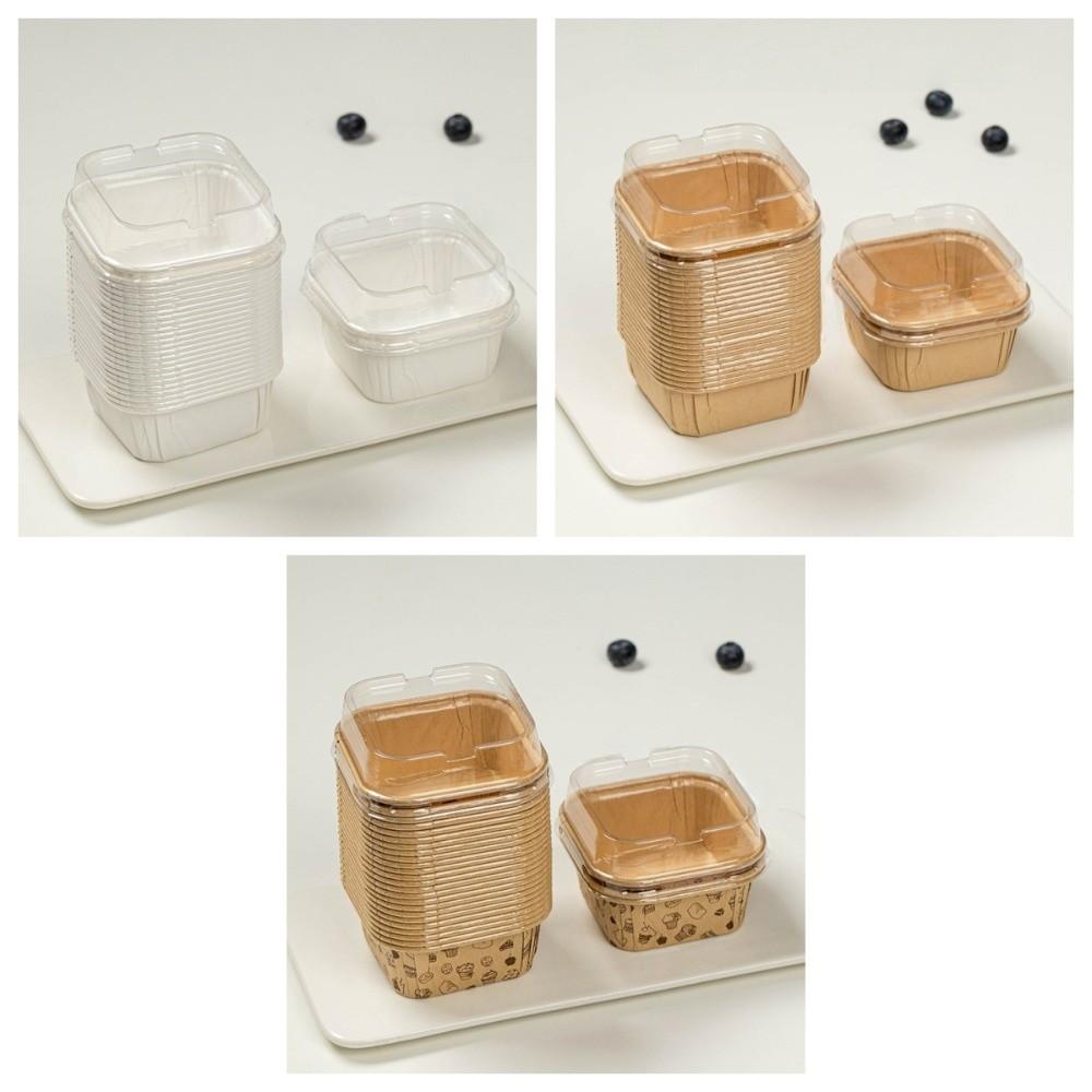 С прозрачными крышками десертная чашка для выпечки кексов обертки для упаковки для 50 шт. фруктовый десертный киоск