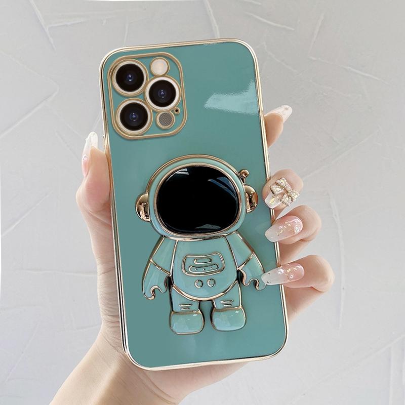 Для Infinix Smart 8 Pro Note 30 40 Tecno Camon 20C Spark Go Moto G10 G20 G30 Vivo Y18 Y22 3D Astronaut Kickstand Soft Full Lens Protective Phone Case