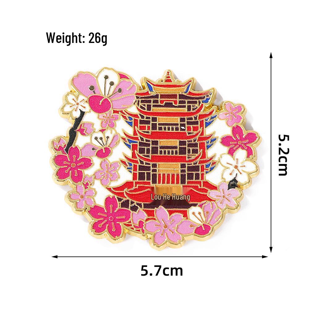 Wuhan Yellow Crane Tower Cultural Souvenir Fridge Magnet