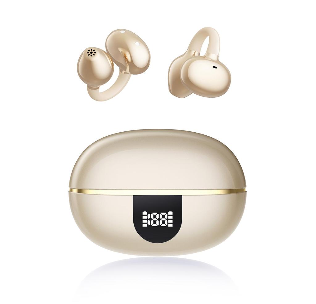 Костяная проводимость Bluetooth Ear Clip с бриллиантовой пряжкой: Подавление шума, Низкая задержка, Беспотерьное качество звука