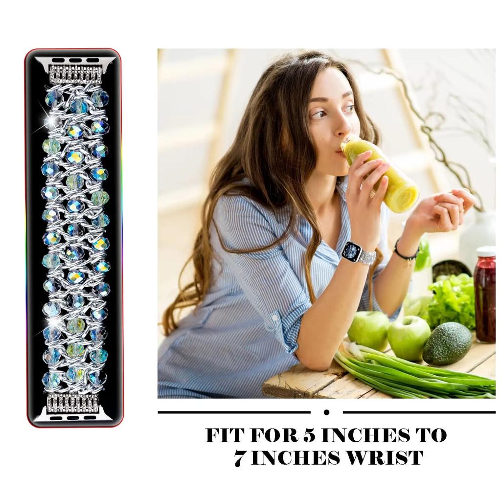 Женские часы Apple Watch с блестящим жемчугом, 38 мм, 40 мм, 41 мм, 42 мм, 44 мм, 45 мм, ремешок iWatch Ultra Series SE 9, 8, 7, 6, 5, 4, 3, 2, 1 ремешок
