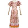 Australian Niche 2024 Spring Lightweight Printed Long Dress with Flutter Sleeves for Women