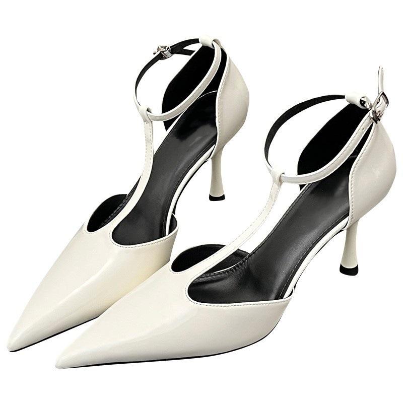 Вечерние банкетные туфли на высоком каблуке из глянцевой бордовой лакированной кожи с заостренным носком и неглубоким вырезом