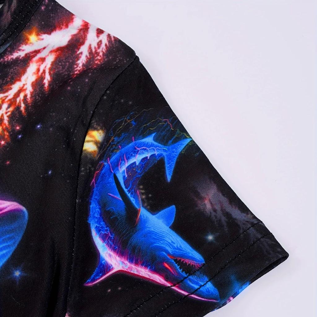 Детская и подростковая акула 3D принт повседневная одежда модные футболки с коротким рукавом