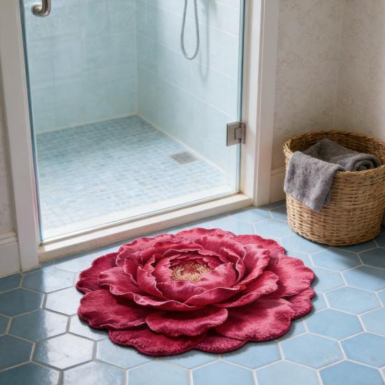 3D Цветочный Ковер Иллюзия Цветочный Узор Бархатный Ковер Нескользящий Плюшевый Коврик для Гостиной Спальни Детской Прихожей