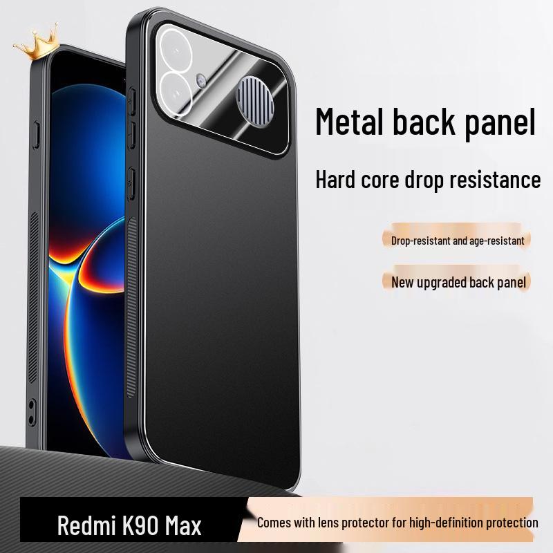 Матовый металлический чехол для телефона Redmi K90 Max с полным покрытием и встроенной защитой объектива для K90/K90Pro Max