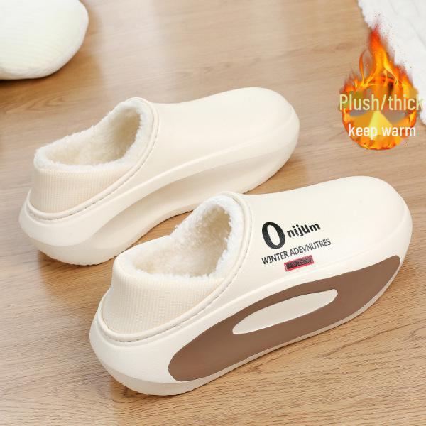 2024 Новые мужские водонепроницаемые хлопковые тапочки на каблуке — нескользящие, устойчивые к фекалиям, идеально подходят для использования в помещении и на улице осенью и зимой.