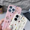 Простой цветочный принт матовая кожа текстура тонкий чехол для iPhone 16 Pro Max 15 Pro 14 13 12 11 TPU мягкий противоударный чехол для телефона
