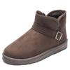 Hot Sale Fashion Brown Men's Winter Boots Unisex Warm Plush Snow Boots Man Flat Slip-on Ankle Boots Size 36-47 Botas Para Hombre