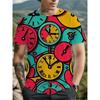 Summer Round Neck Funny Cartoon Pattern 3D Print Top Fashionable Casual Short Sleeved Men's T-shirts