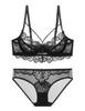 French Women's Sexy Bra Lace Bow Contrast Color Beautiful Breasts Big Breasts Small Thin Underwear Set