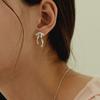 murmur [925silver]Rupple ribbon stud earrings