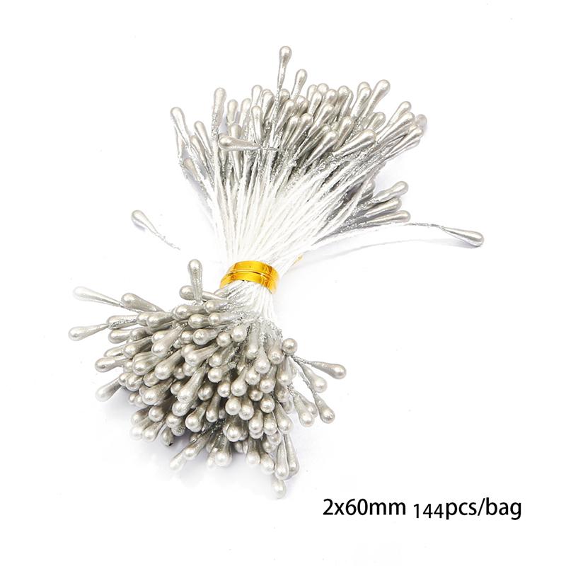 Серебристые искусственные цветочные аксессуары с тычинками и ягодами для DIY проектов