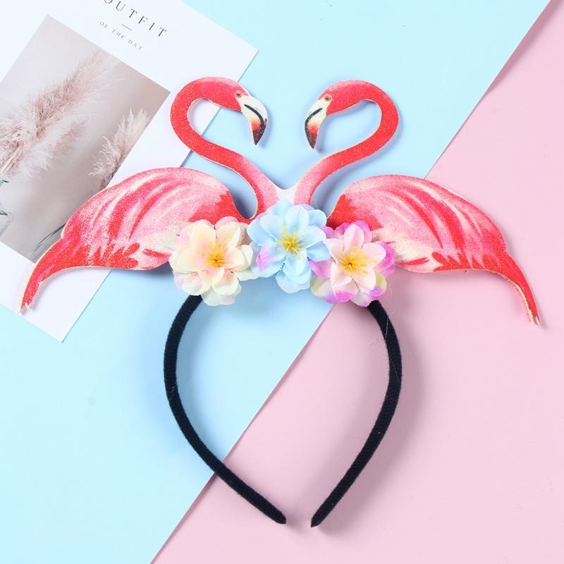 1 шт., повязки на голову для гавайской вечеринки, тропические повязки на голову для гавайской тематики с фламинго, декор для вечеринки в честь дня рождения, летняя пляжная вечеринка, реквизит для фотобудки, украшения