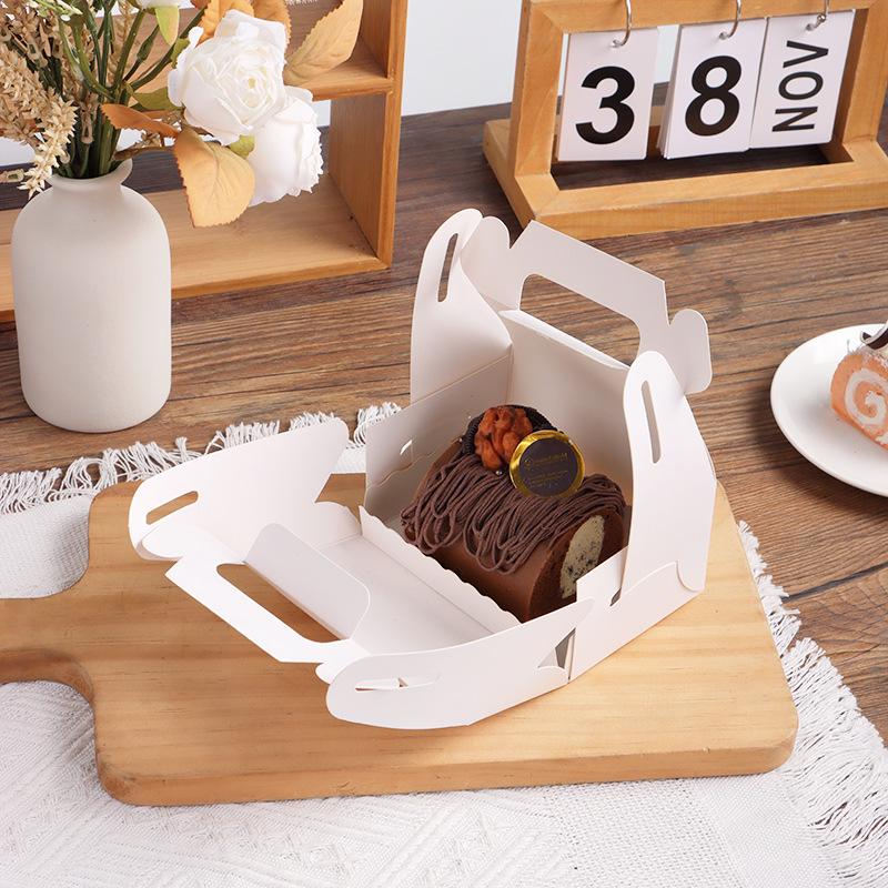 Подарочная коробка для выпечки из крафт-бумаги: Ручной контейнер для выноса для печенья и десертов