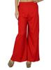 Женские прямые брюки-палаццо, красные повседневные брюки из искусственного шелка