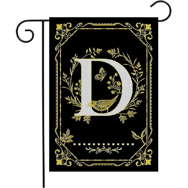 Monogram Q Garden Flag Initial Outdoor Flags Letter Q Flag for Front Yard Porch Lawn Outside Seasonal Garden Flags 12x18 Double Sided
